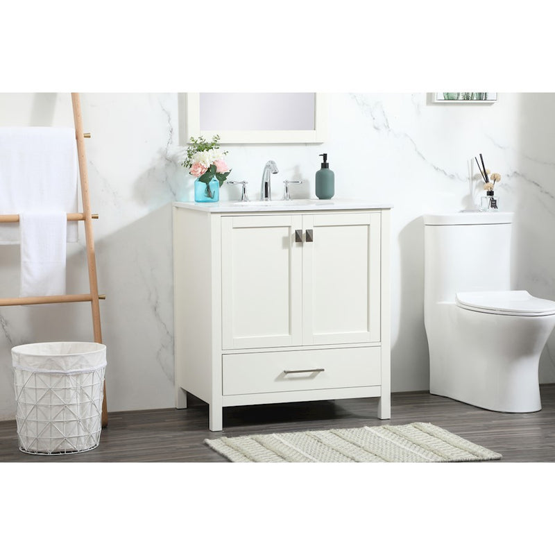 Elegant Kitchen/Bath Irene 30" Single Bathroom Vanity, White