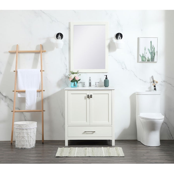 Elegant Kitchen/Bath Irene 30" Single Bathroom Vanity, White