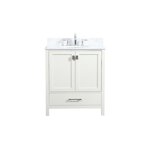 Elegant Irene 30" Single Bathroom Vanity, White/Backsplash - VF18830WH-BS