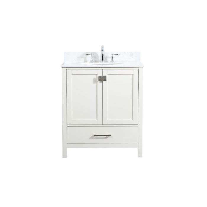 Elegant Irene 30" Single Bathroom Vanity, White/Backsplash - VF18830WH-BS