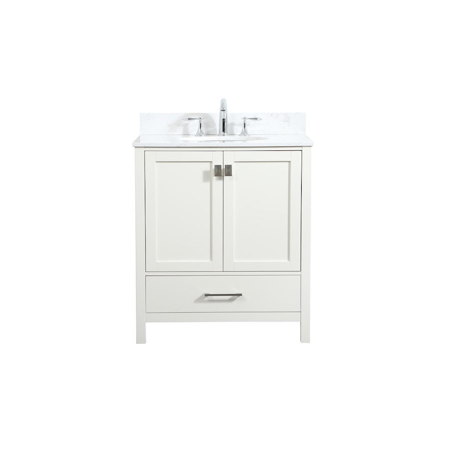 Elegant Irene 30" Single Bathroom Vanity, White/Backsplash - VF18830WH-BS
