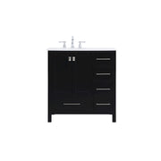 Elegant Kitchen/Bath Irene 32" Single Bathroom Vanity, Black - VF18832BK