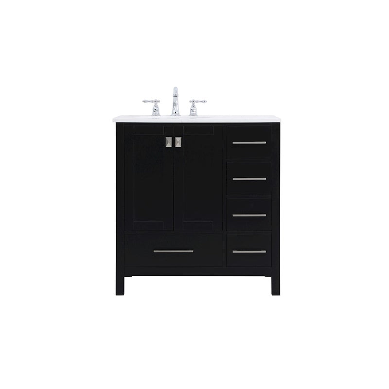 Elegant Kitchen/Bath Irene 32" Single Bathroom Vanity, Black - VF18832BK