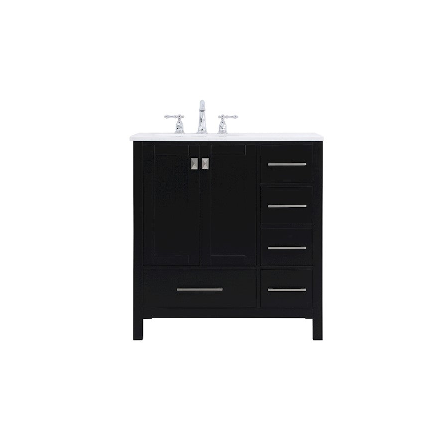 Elegant Kitchen/Bath Irene 32" Single Bathroom Vanity, Black - VF18832BK
