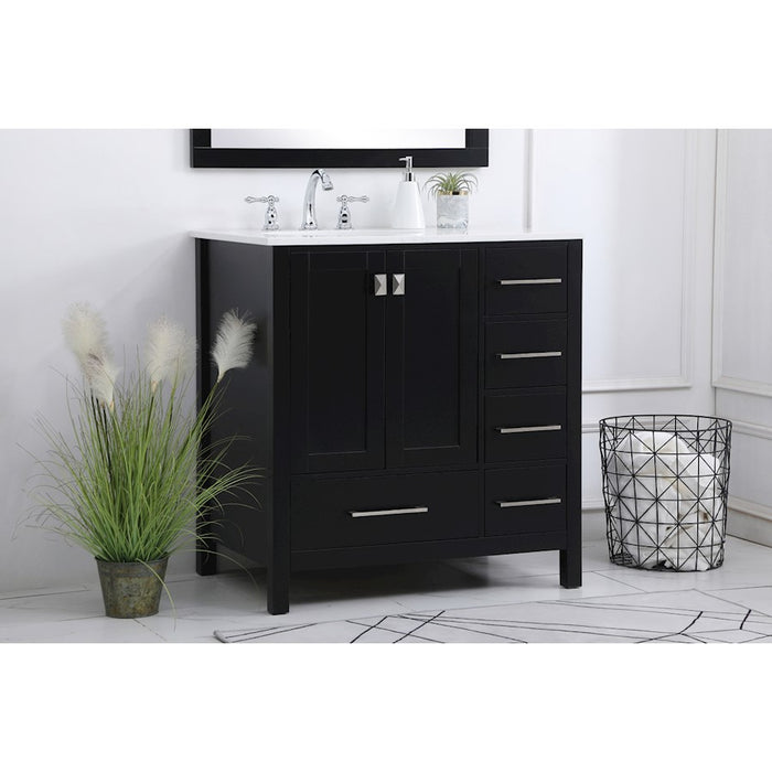 Elegant Kitchen/Bath Irene 32" Single Bathroom Vanity, Black