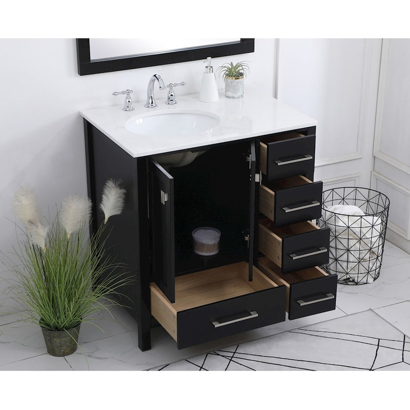 Elegant Kitchen/Bath Irene 32" Single Bathroom Vanity, Black