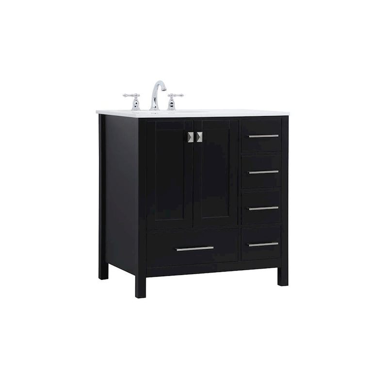 Elegant Kitchen/Bath Irene 32" Single Bathroom Vanity, Black