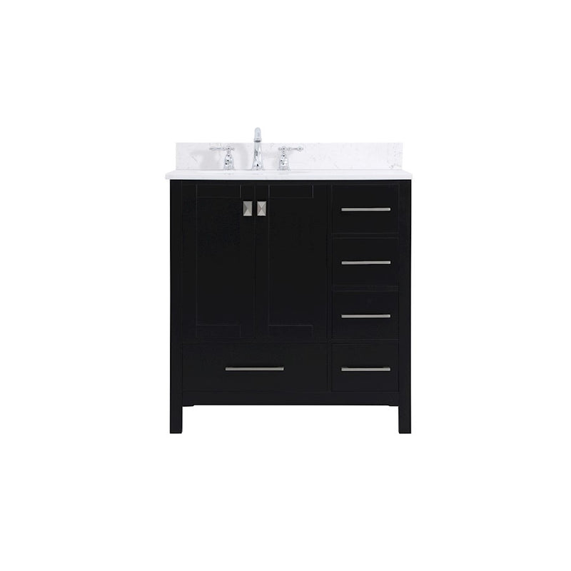 Elegant Irene 32" Single Bathroom Vanity, Black/Backsplash - VF18832BK-BS
