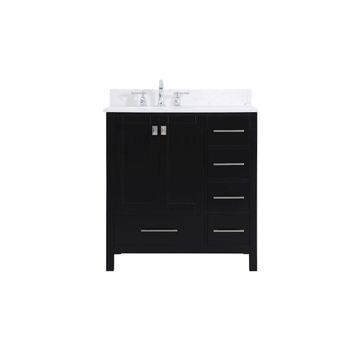Elegant Irene 32" Single Bathroom Vanity, Black/Backsplash - VF18832BK-BS