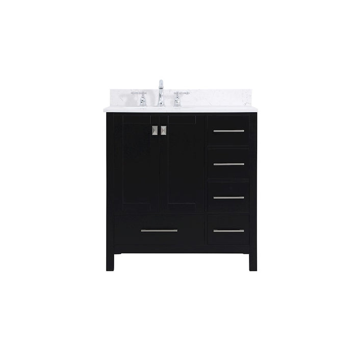 Elegant Irene 32" Single Bathroom Vanity, Black/Backsplash - VF18832BK-BS