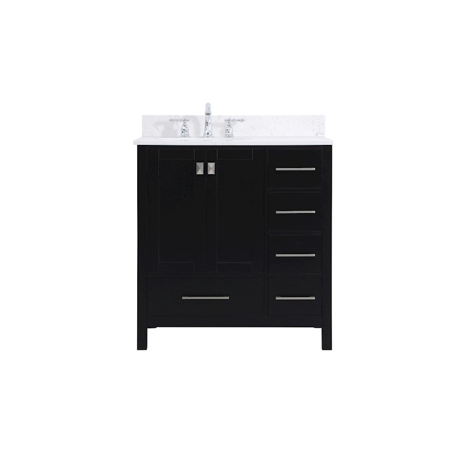 Elegant Irene 32" Single Bathroom Vanity, Black/Backsplash - VF18832BK-BS