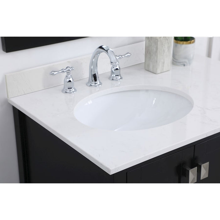 Elegant Irene 32" Single Bathroom Vanity, Black/Backsplash