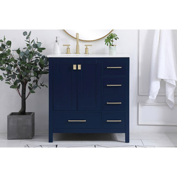 Elegant Kitchen/Bath Irene 32" Single Bathroom Vanity, Blue