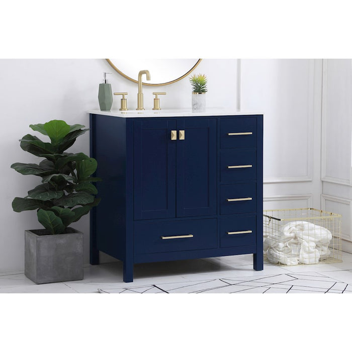 Elegant Kitchen/Bath Irene 32" Single Bathroom Vanity, Blue
