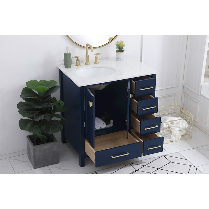 Elegant Kitchen/Bath Irene 32" Single Bathroom Vanity, Blue