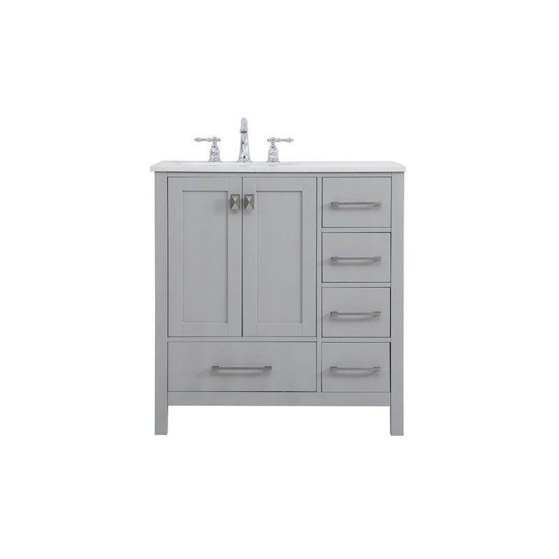 Elegant Kitchen/Bath Irene 32" Single Bathroom Vanity, Gray - VF18832GR