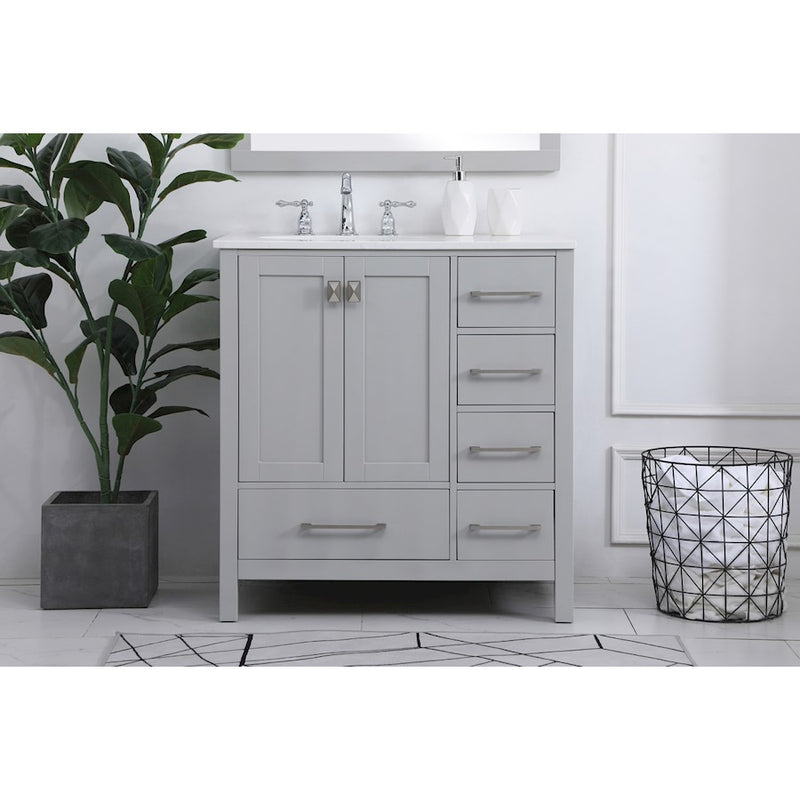 Elegant Kitchen/Bath Irene 32" Single Bathroom Vanity, Gray