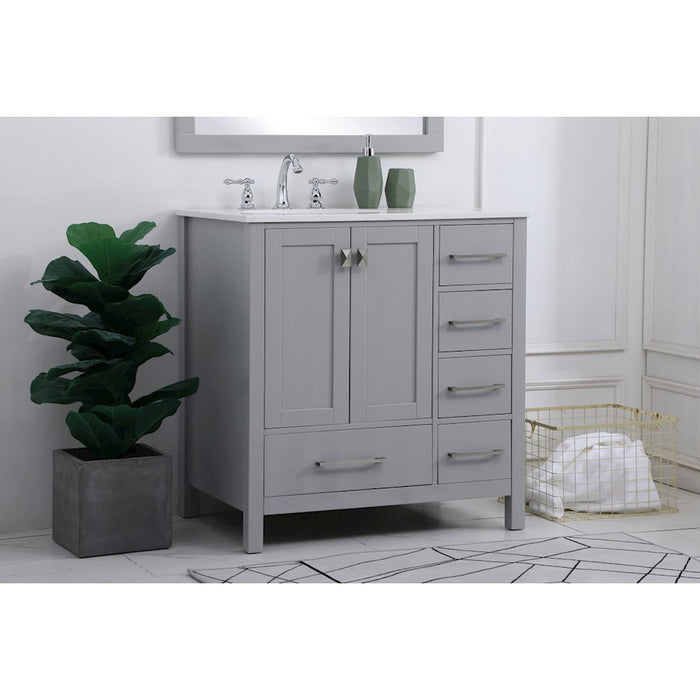 Elegant Kitchen/Bath Irene 32" Single Bathroom Vanity, Gray