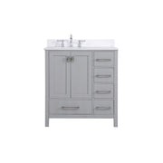 Elegant Irene 32" Single Bathroom Vanity, Gray/Backsplash - VF18832GR-BS