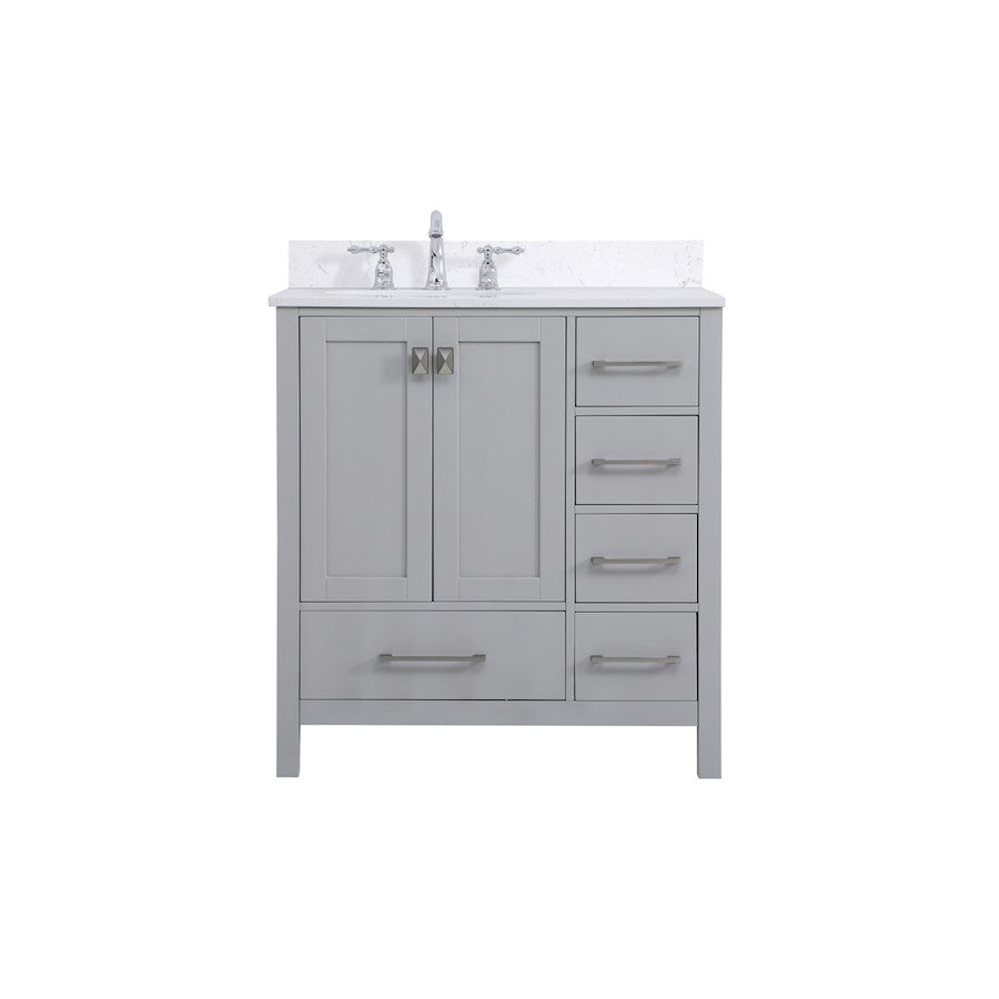 Elegant Irene 32" Single Bathroom Vanity, Gray/Backsplash - VF18832GR-BS
