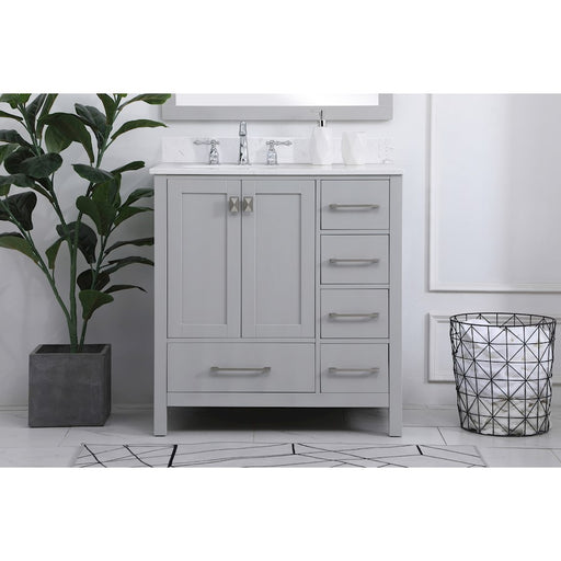 Elegant Irene 32" Single Bathroom Vanity, Gray/Backsplash