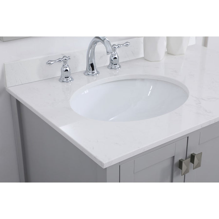 Elegant Irene 32" Single Bathroom Vanity, Gray/Backsplash