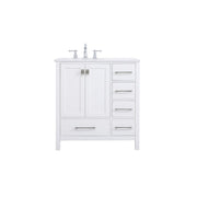 Elegant Kitchen/Bath Irene 32" Single Bathroom Vanity, White - VF18832WH