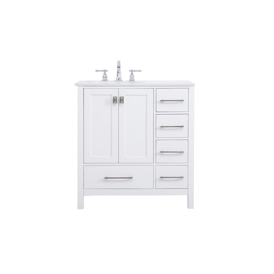 Elegant Kitchen/Bath Irene 32" Single Bathroom Vanity, White - VF18832WH