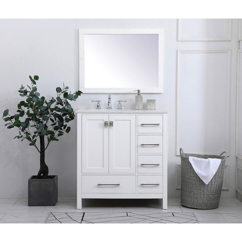 Elegant Kitchen/Bath Irene 32" Single Bathroom Vanity, White
