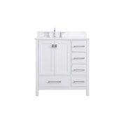Elegant Irene 32" Single Bathroom Vanity, White/Backsplash - VF18832WH-BS