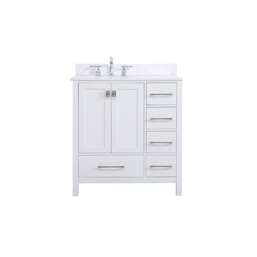 Elegant Irene 32" Single Bathroom Vanity, White/Backsplash - VF18832WH-BS