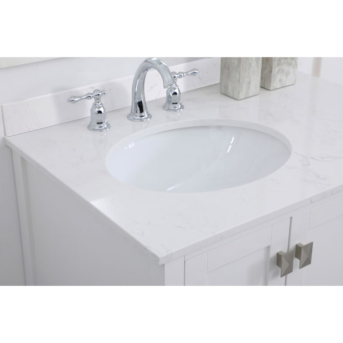Elegant Irene 32" Single Bathroom Vanity, White/Backsplash