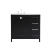 Elegant Kitchen/Bath Irene 36" Single Bathroom Vanity, Black - VF18836BK