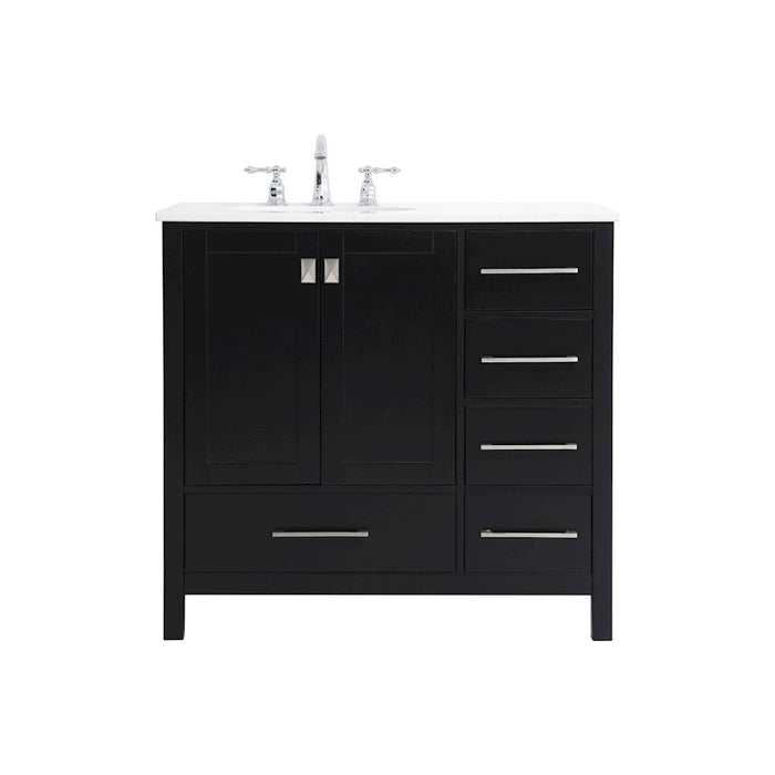 Elegant Kitchen/Bath Irene 36" Single Bathroom Vanity, Black - VF18836BK