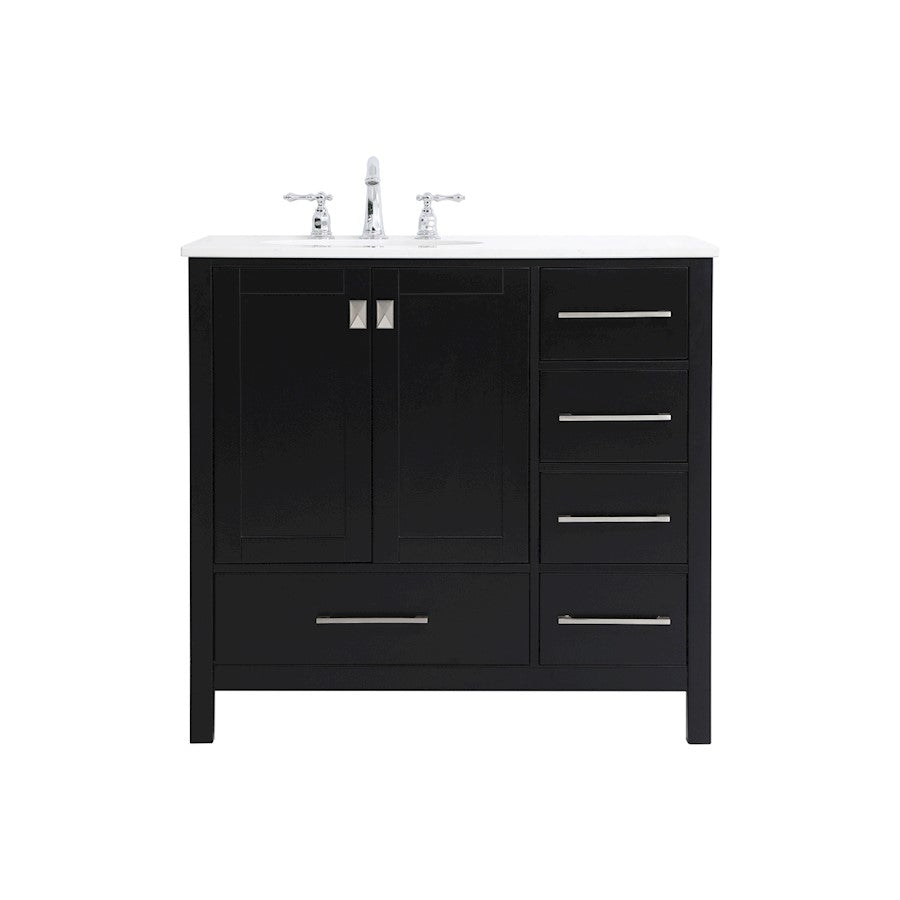 Elegant Kitchen/Bath Irene 36" Single Bathroom Vanity, Black - VF18836BK