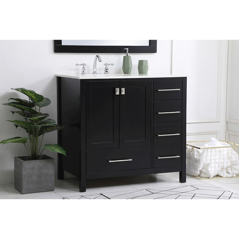 Elegant Kitchen/Bath Irene 36" Single Bathroom Vanity, Black