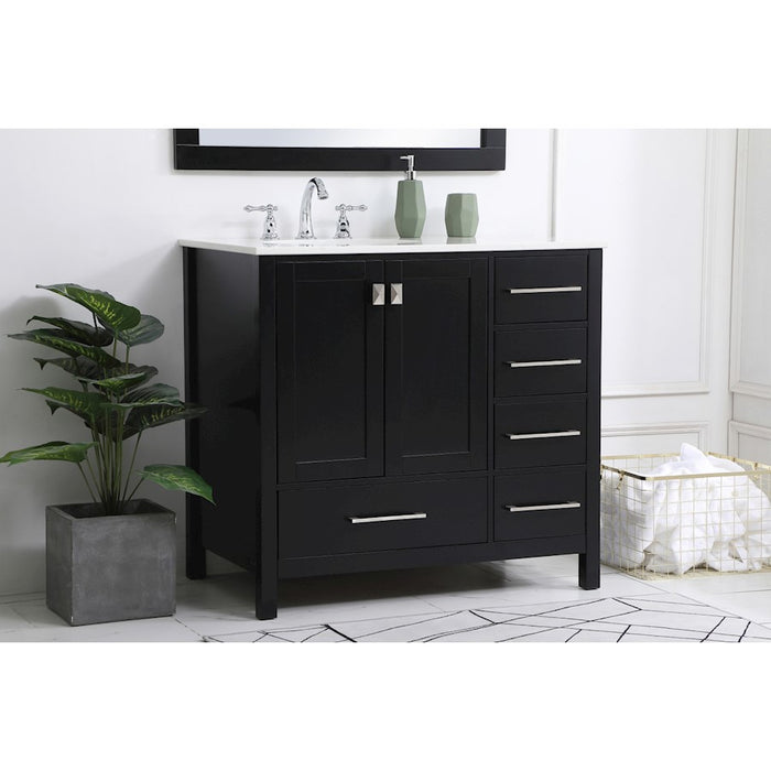 Elegant Kitchen/Bath Irene 36" Single Bathroom Vanity, Black