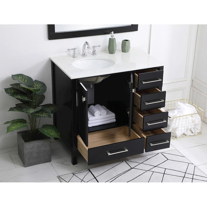 Elegant Kitchen/Bath Irene 36" Single Bathroom Vanity, Black