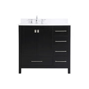 Elegant Irene 36" Single Bathroom Vanity, Black/Backsplash - VF18836BK-BS
