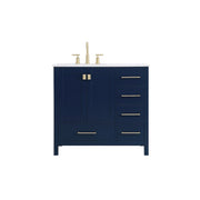 Elegant Kitchen/Bath Irene 36" Single Bathroom Vanity, Blue - VF18836BL