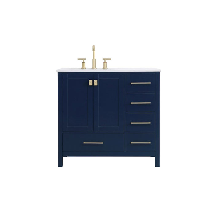 Elegant Kitchen/Bath Irene 36" Single Bathroom Vanity, Blue - VF18836BL