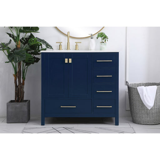 Elegant Kitchen/Bath Irene 36" Single Bathroom Vanity, Blue