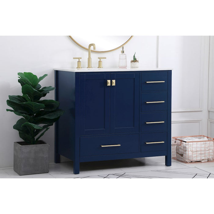 Elegant Kitchen/Bath Irene 36" Single Bathroom Vanity, Blue