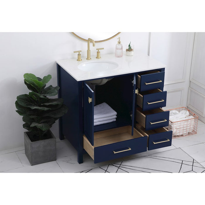 Elegant Kitchen/Bath Irene 36" Single Bathroom Vanity, Blue