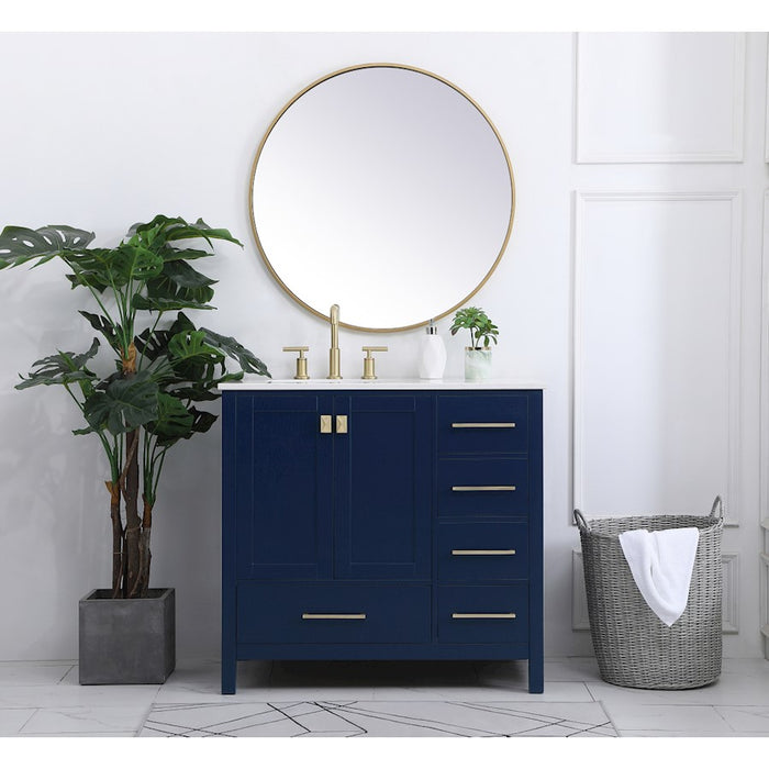 Elegant Kitchen/Bath Irene 36" Single Bathroom Vanity, Blue