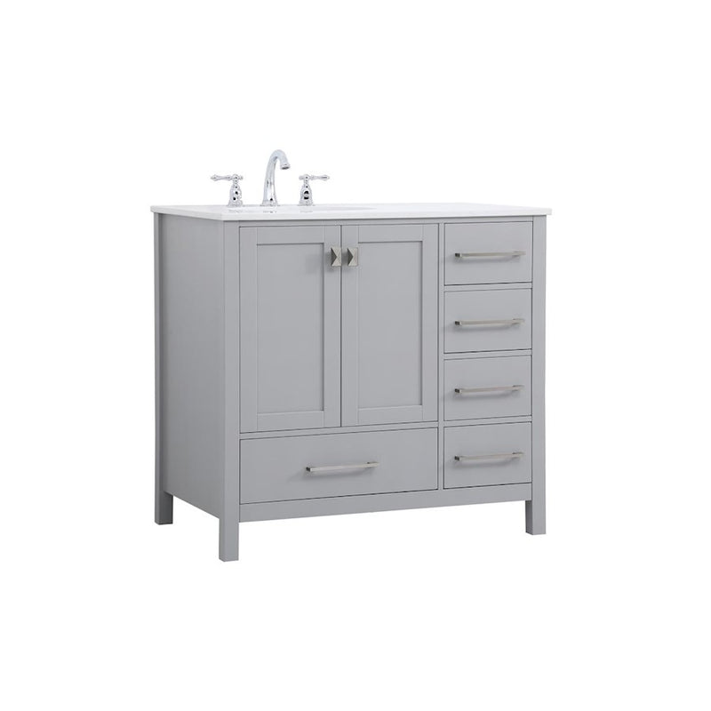 Elegant Kitchen/Bath Irene 36" Single Bathroom Vanity, Gray