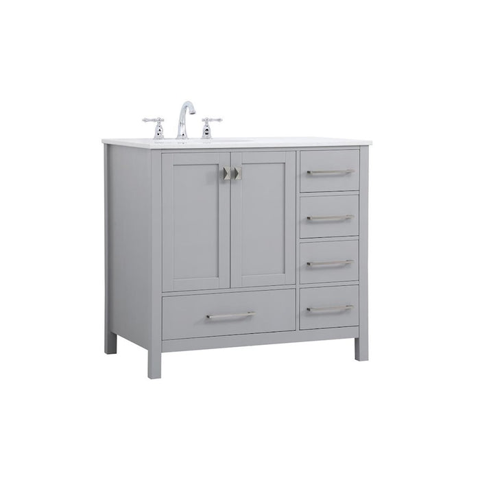 Elegant Kitchen/Bath Irene 36" Single Bathroom Vanity, Gray