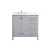 Elegant Irene 36" Single Bathroom Vanity, Gray/Backsplash - VF18836GR-BS