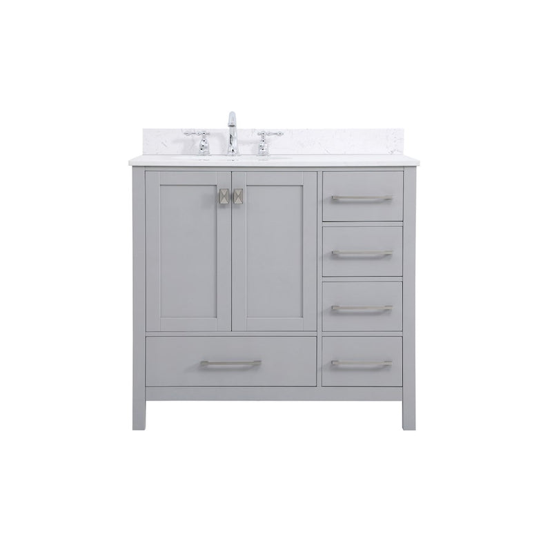 Elegant Irene 36" Single Bathroom Vanity, Gray/Backsplash - VF18836GR-BS
