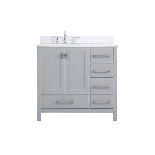Elegant Irene 36" Single Bathroom Vanity, Gray/Backsplash - VF18836GR-BS